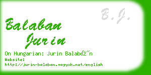 balaban jurin business card